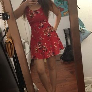 H&M red floral dress